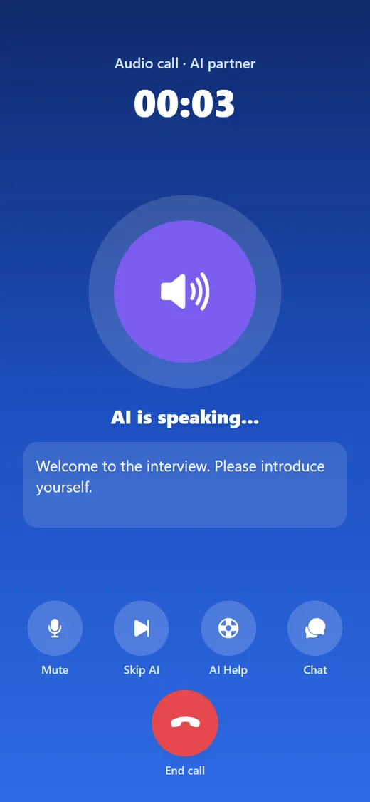 TalkZeno voice call with the AI partner